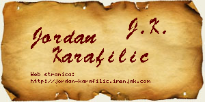 Jordan Karafilić vizit kartica